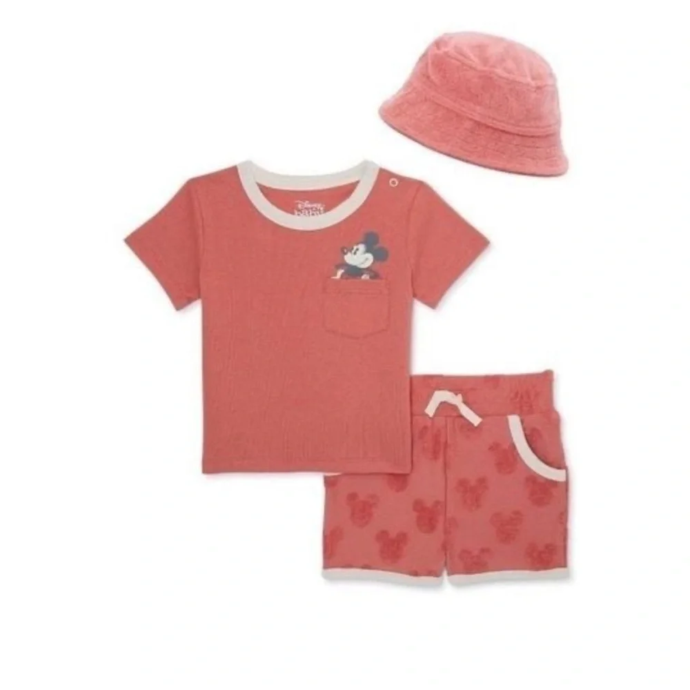 Mickey Mouse Baby Boys Terry Outfit Set, 3-Piece, Size 0-3 month